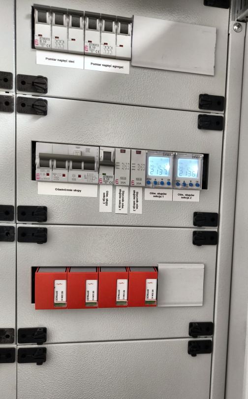 Aparatura pomiarowa i zabezpieczająca w rozdzielnicy